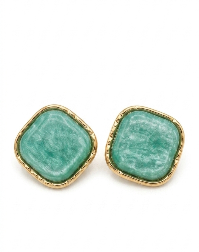 Boucles d'Oreilles Carrées Éclat Solaire – Acier Inoxydable