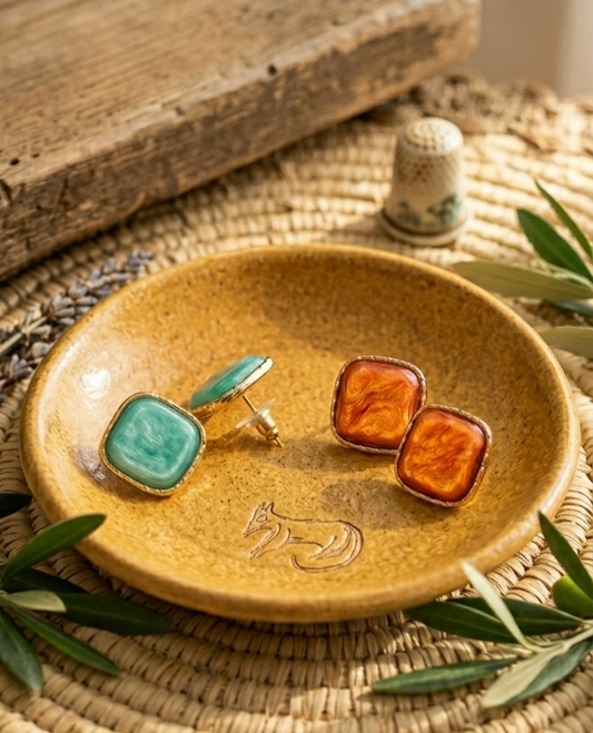 Boucles d'Oreilles Carrées Éclat Solaire – Acier Inoxydable